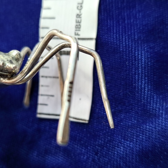 Vintage Native American Turquoise & Sterling Silver Spider Pin Brooch - Picture 9 of 12